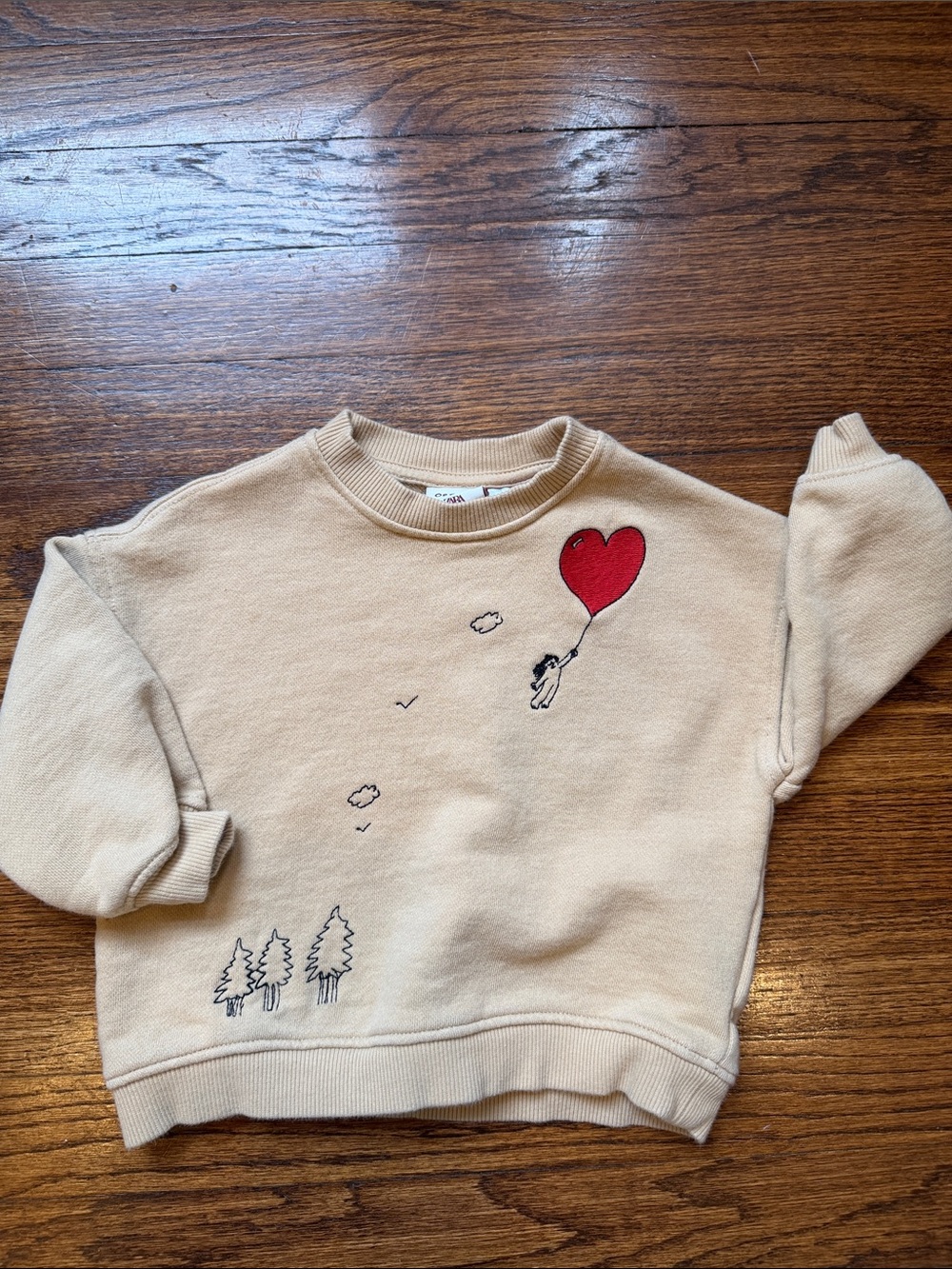ORFAPO x ZARA Red Balloon Graphic Crewneck Sweatshirt 1 1/2 Years